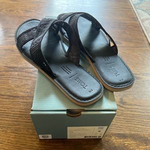 Tom’s Viv embroidered mesh sandals black, size 9